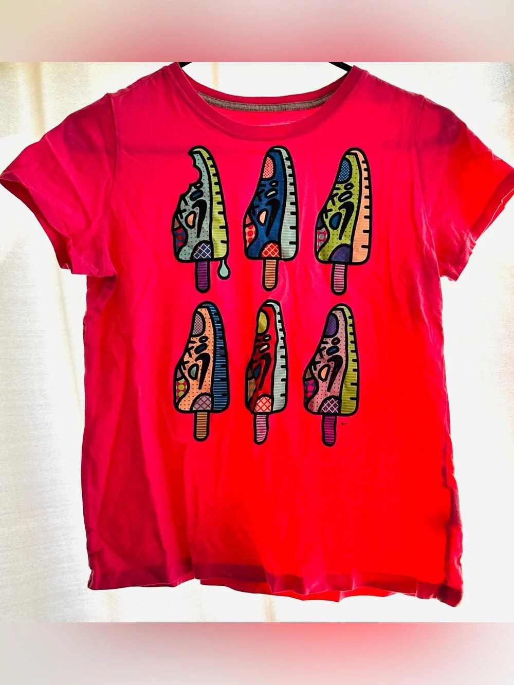 Nike Bright Pink Kids' Sneakers Popsicle Tee- size XL
